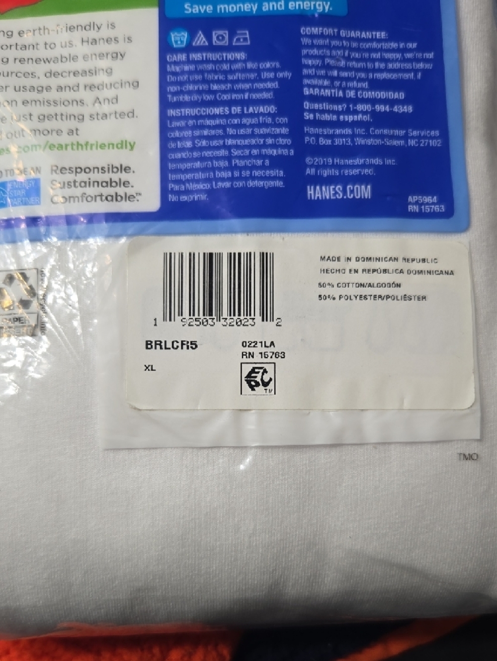 Hanes White Boys' Tagless T-Shirts - 5 Pack, XL - Picture 5 of 5